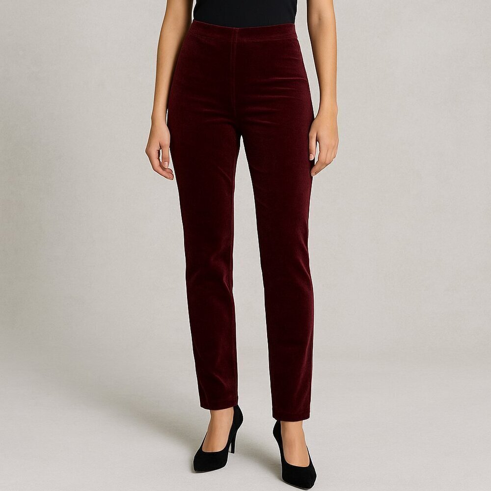 Theory Maroon Velvet Pants Size 2 – Excellent Condition